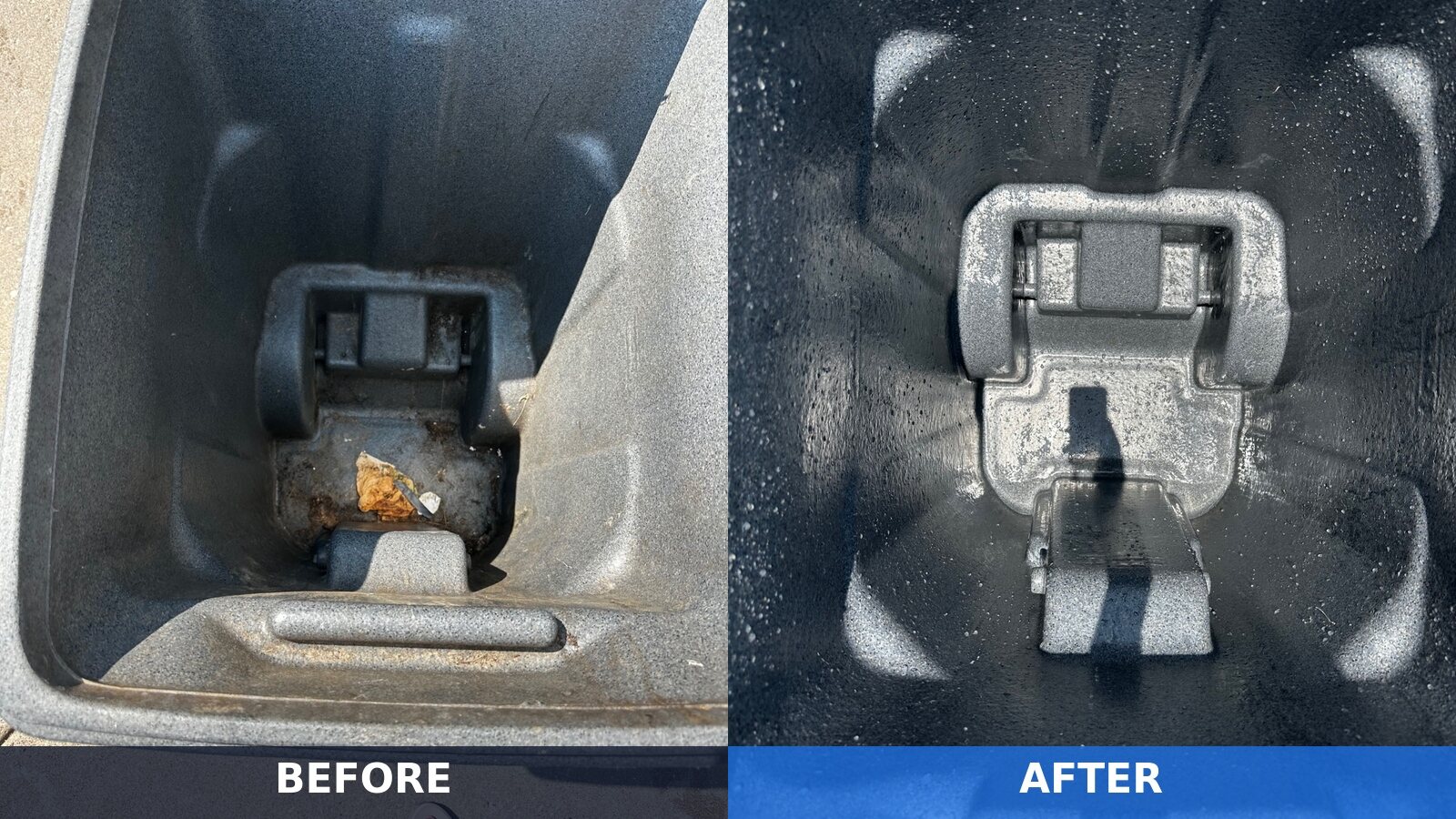 Garbage Bin Cleaning before and after
