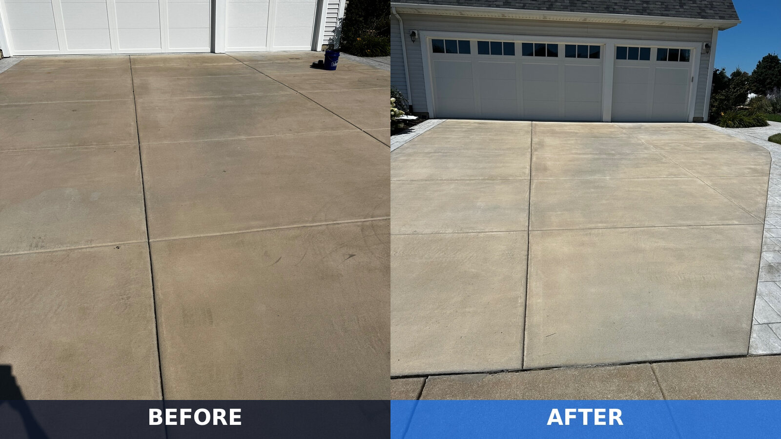 Driveway Cleaning before and after